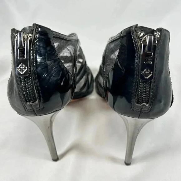 Antonio Melani Size 6.5 Black Cage Heels Metallic Heel Date Night - Picture 8 of 10